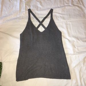 Grey sweater tank top